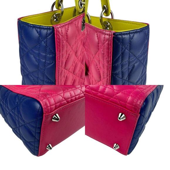 CHRISTIAN DIOR Pink Lambskin Leather Shoulder Bag - Picture 3 of 5